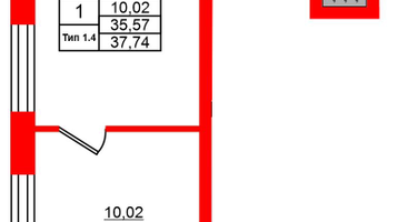 1-к. квартира, 35&nbsp;м²