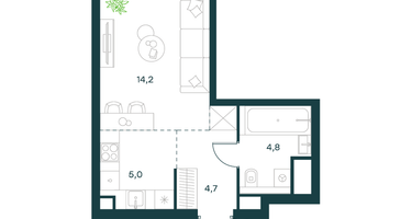 Студия, 28&nbsp;м²