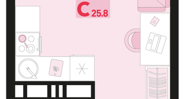 Студия, 25&nbsp;м²