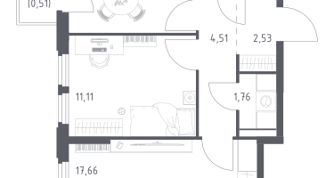 2-к. квартира, 52&nbsp;м²