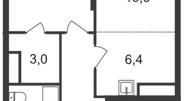 2-к. квартира, 54&nbsp;м²