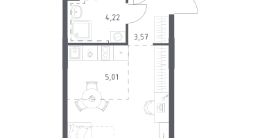 Студия, 35&nbsp;м²