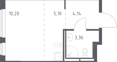 Студия, 22&nbsp;м²