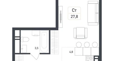 Студия, 27&nbsp;м²