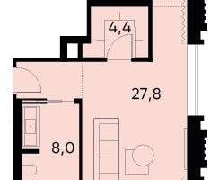 1-к. квартира, 99&nbsp;м²