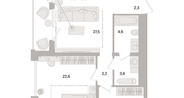 2-к. квартира, 85 м²