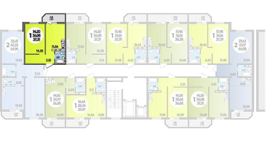 1-к. квартира, 37&nbsp;м²