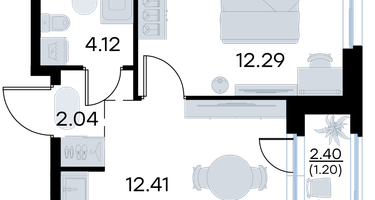 1-к. квартира, 32 м²