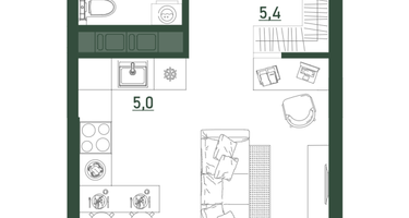 Студия, 28 м²