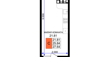 Студия, 27&nbsp;м²