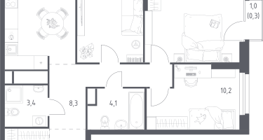 3-к. квартира, 72&nbsp;м²