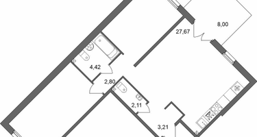 2-к. квартира, 70&nbsp;м²