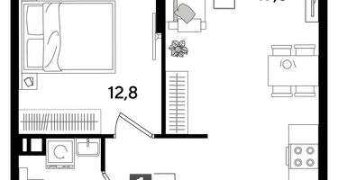 1-к. квартира, 41&nbsp;м²