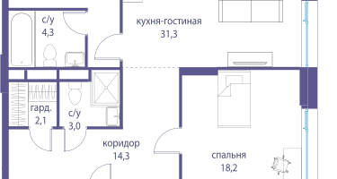 3-к. квартира, 116&nbsp;м²