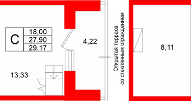 Студия, 27&nbsp;м²