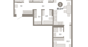 3-к. квартира, 79 м²