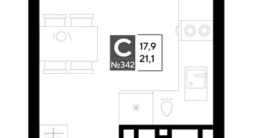Студия, 21&nbsp;м²