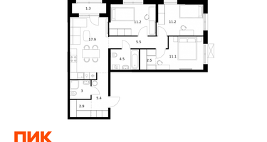 3-к. квартира, 76&nbsp;м²
