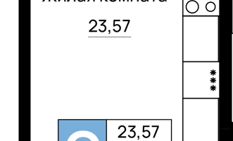 Студия, 28 м²