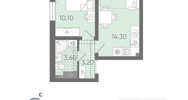 1-к. квартира, 31&nbsp;м²