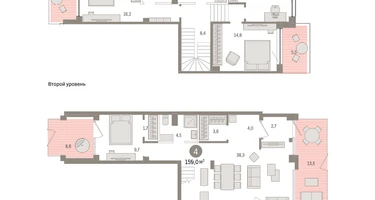 4-к. квартира, 159 м²