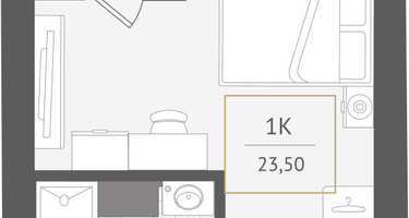 1-к. квартира, 23&nbsp;м²