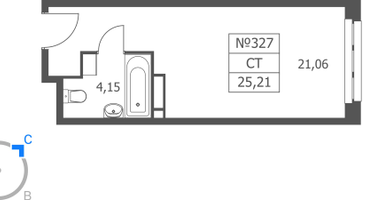 Студия, 25&nbsp;м²