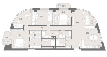 4-к. квартира, 141&nbsp;м²