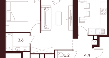 2-к. квартира, 48 м²
