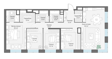 1-к. квартира, 138 м²