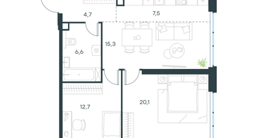 3-к. квартира, 66&nbsp;м²