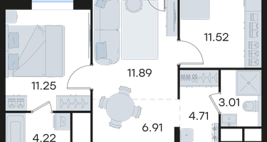 2-к. квартира, 55&nbsp;м²