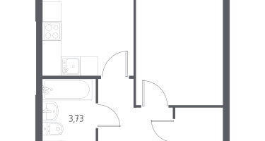 1-к. квартира, 34&nbsp;м²