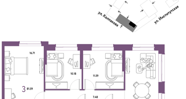 3-к. квартира, 81 м²