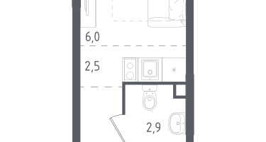 Студия, 13&nbsp;м²