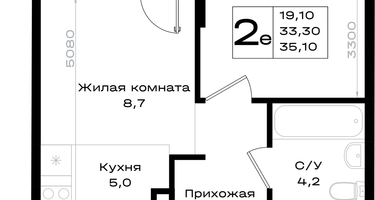2-к. квартира, 35 м²