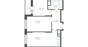 2-к. квартира, 54&nbsp;м²
