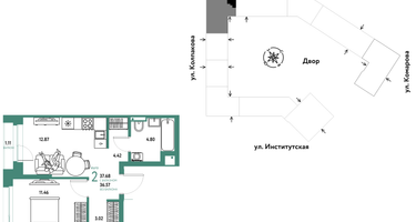 Студия, 37&nbsp;м²