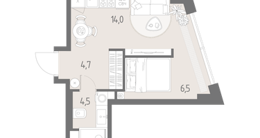 Студия, 29 м²