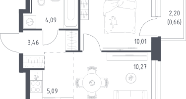 Студия, 33&nbsp;м²
