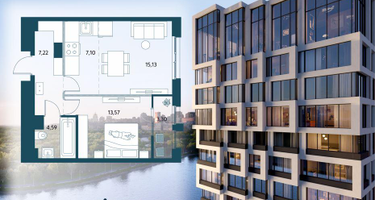 1-к. квартира, 49&nbsp;м²