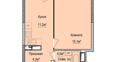 1-к. квартира, 35&nbsp;м²