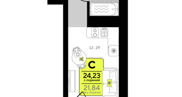 Студия, 24&nbsp;м²