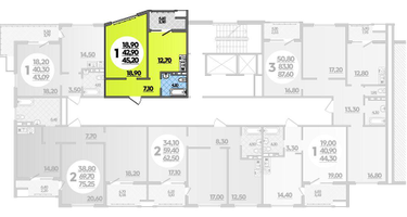1-к. квартира, 45&nbsp;м²