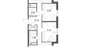3-к. квартира, 86&nbsp;м²