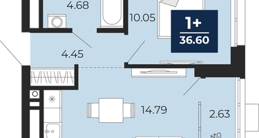 1-к. квартира, 33 м²