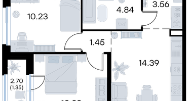 2-к. квартира, 46 м²