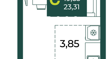 Студия, 23&nbsp;м²