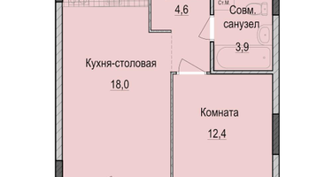 1-к. квартира, 40&nbsp;м²