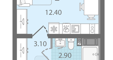 Студия, 18&nbsp;м²